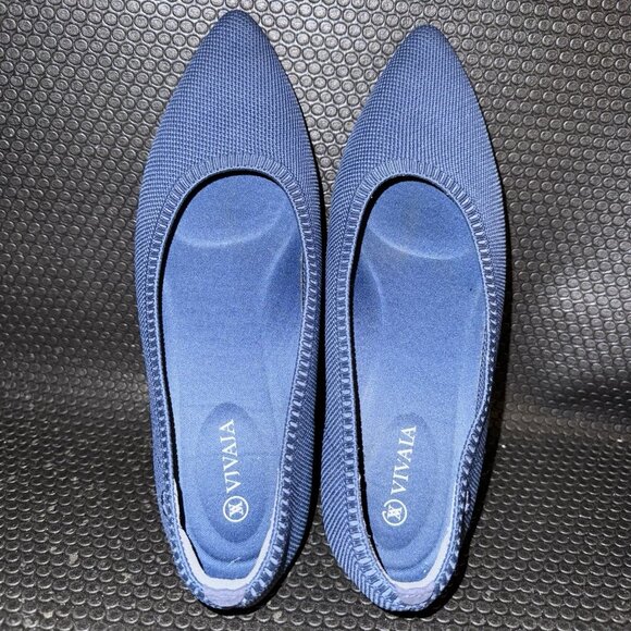 Vivaia Lightweight Aria Walker Blue Comfort Pointed-Ballet Flats 39.5 (8.5) - Picture 6 of 8